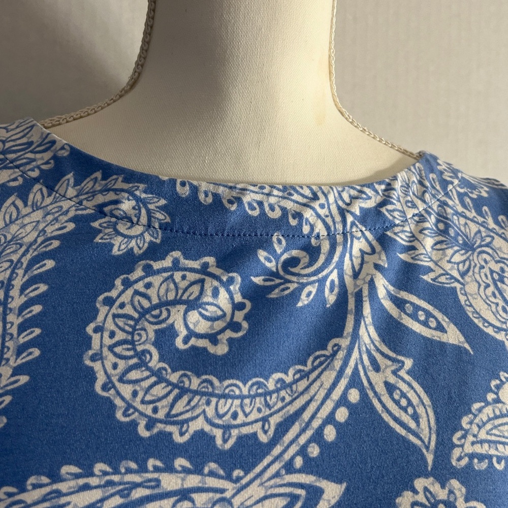 J Jill Wearever Collection Blue & White Paisley Maxi Tank Dress Size S Petite - Picture 4 of 13